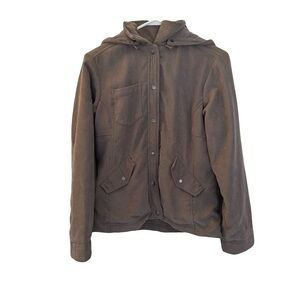 Patagonia Cordwarmer Hooded Button Up Corduroy Jacket, Gray, Size S